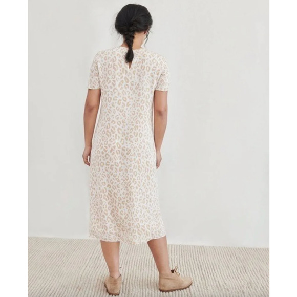 Jenni Kayne Womens 100% Silk Midi Shift T-Shirt Dress Size XS Cheetah Minimalist - Picture 2 of 10